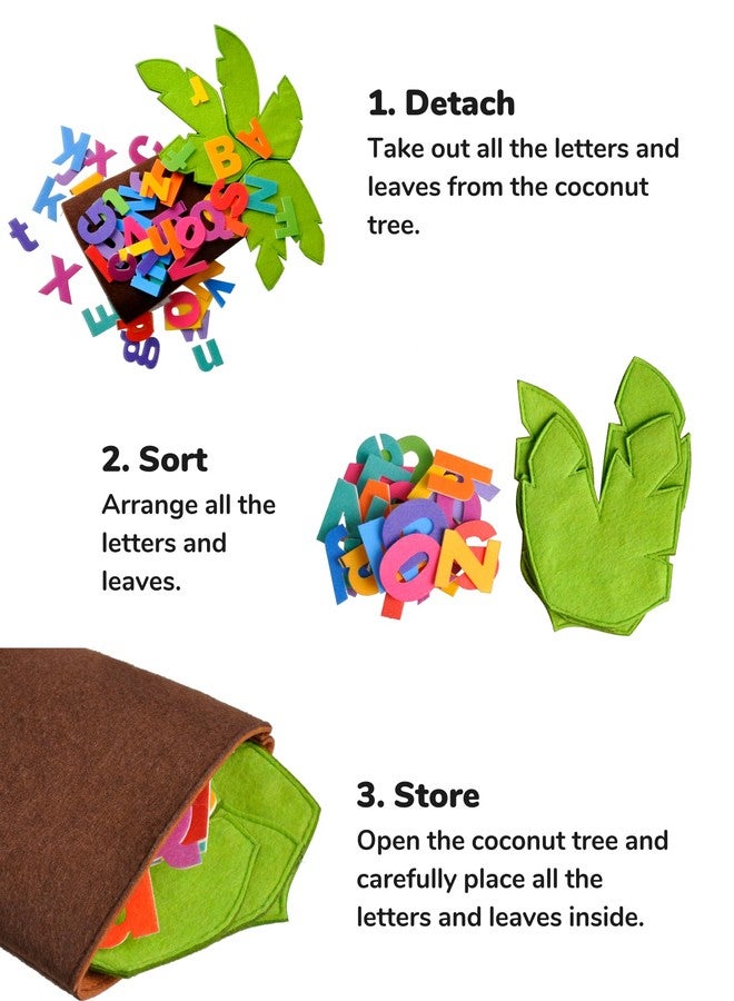 CHEFAN Felt Letter Tree Freestanding Coconut Tree Alphabet Game Set Props from The Childhood Favorite Book for Early Education - Image 5